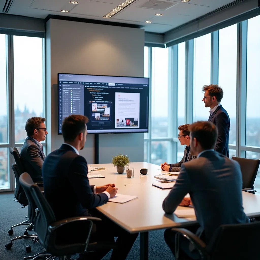 Modern design studio workspace with team collaboration